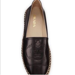 PRADA ESPADRILLES BLACK LEATHER